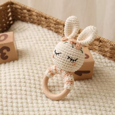 1pc Handmade Woven Baby Shower Gift, Built-In Rattle, 3D Cute Design, Detailed, Attracts Baby's Attention, Helps Develop Baby's Hearing And Perception, Promotes Hand-Eye Coordination, New Mom Gift, Christmas, Easter, Newborn Keepsake