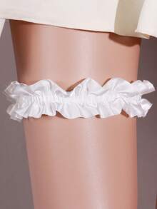 1 件女士简约基本款婚礼新娘蕾丝吊袜带 - 白色 - 查看 3