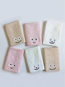 Made In Turkey – 6-Piece Hand, Smıley Face & Monkey Pattern Face & Kitchen Towel Set | 30x50 Cm Soft Multi-Purpose Towels - Multicolor - View 1