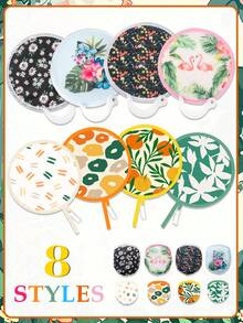 1 chiếc quạt tròn gấp gọn, quạt bãi biển mùa hè, phụ kiện cần thiết cho lễ hội, phụ kiện bãi biển, thích hợp cho các lễ hội, đám cưới và du lịch. - Nhiều màu - Xem 4