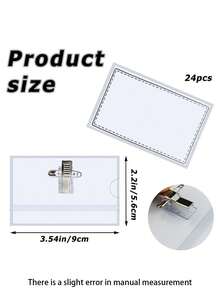 24 thẻ tên ngộ nghĩnh có kẹp và ghim, 24 nhãn tên, kẹp thẻ tên 9*5.6cm, thẻ tên bằng nhựa, huy hiệu trong suốt, giá đỡ thẻ ID văn phòng/trường học/hội nghị nằm ngang, giá đỡ thẻ ID kẹp trong suốt bằng PVC, giá đỡ thẻ công việc có kẹp ghim và giá đỡ huy hiệu dày dặn. - Trong sáng - Xem 2