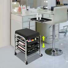 YUNRUX Storage Island & Carts - Black - View 3