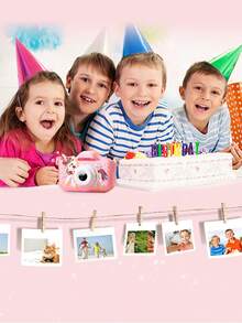 Kids Camera Toys For 3-8 Year Old Girls Boys,Children Digital Video Camcorder Camera With Cartoon Soft Cover, Best Chritmas, Thanksgiving, Birthday Festival Gift For Kids - 32G SD Card, Card Reader Included, Kids Toys - 粉色 - 查看 4