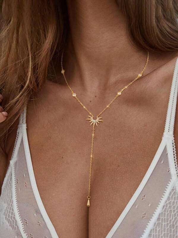 Y-Shaped Chain For Fashionable Ladies, Long Tassel Beach Chain, Niche Design, High-End Style Necklace