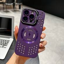 Summer Hollowed-Out Cooling Phone Case With Lens Holder, Suitable For IPhon16 Magnetic Phone Case Hollowed-Out IPhon 15 Drop Case 14 Waterproof Shockproof Anti-Fall Scratch Resistant