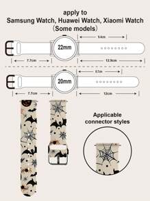 1pc Halloween Spider Web Soft Elastic Breathable Comfortable Wristband Replacement Strap Compatible With Multiple Smartwatch Models, Unisex