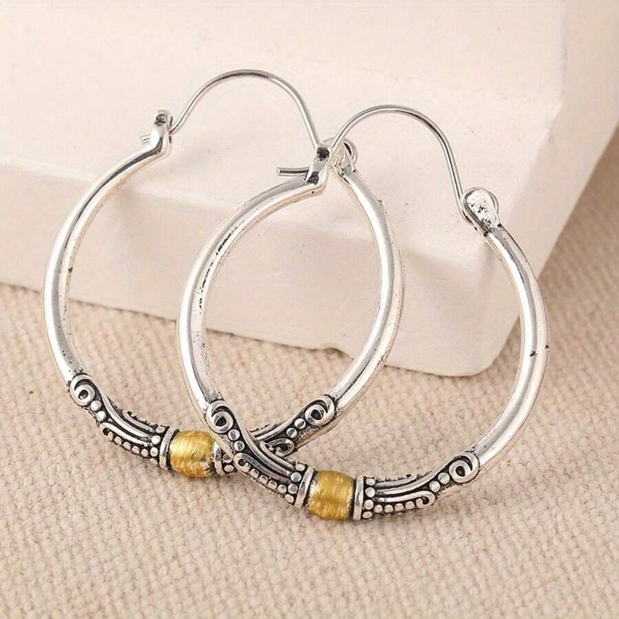 波西米亚风格复古手工耳环，优雅的女士珠宝礼物