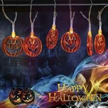 1 件 3 米/118.11 英寸 20 LED 空心南瓜灯串电池供电非常适合家庭幽灵主题派对花园庭院酒吧俱乐部卧室家庭客厅万圣节装饰万圣节装饰灯家居装饰派对装饰万圣节装饰房间装饰万圣节花园装饰礼物仙女