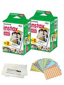 Fujifilm Mini Instant Film For Fujifilm Mini 8, 9 11 Cameras Bundled With Custom Frame Stickers And Quality Photo Microfiber Cloth (40 Films) - 40 Sheets - 查看 1