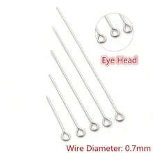 100pcs 20-70mm Length Stainless Steel Ball Head Pins/Eye Head Pins/Flat Head Pins DIY Jewelry Making Accessories Findings - Steel - View 7