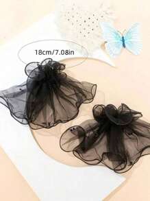 1 Pair Lace Semi-Sheer Short Bridal Gloves, Bridesmaid Cuffs, Manicure Photography Props