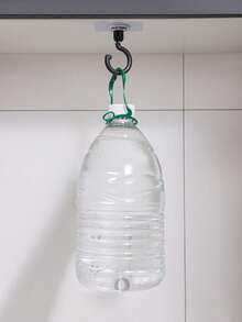 4 个可旋转天花板粘性挂钩、可旋转自粘式天花板挂钩、天花板旋转无缝挂钩 - 易于安装,无需钻孔、用于悬挂植物、灯笼、风铃的粘性衣架、带实用挂钩的现代天花板装饰、浴室配件、家居配件 - 彩色 - 查看 4