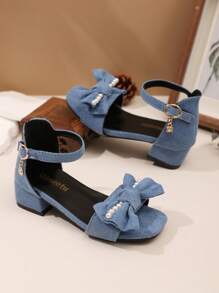 Mädchen Sandalen, Klettverschluss mit Strass Schnalle, Koreanischer Prinzessin Sommerstrand Schuhe, High Heel, rote Aufführungsschuhe für Kinder in Größeren Größen