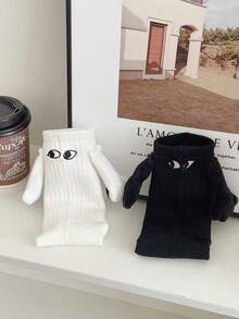 1/2 par de calcetines magnéticos para parejas, calcetines de media caña lindos que se pegan automáticamente, para primavera/otoño - Multicolor - Ver 16