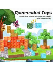 [数量选项] 件磁性积木套装 - 磁性玩具、儿童立方体建筑玩具、创造磁性世界、STEM 礼物、课堂奖励、男孩和女孩的生日礼物（随机颜色和图案） - 彩色 - 查看 7