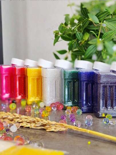 40,000 Water-Absorbing Gel Beads/Bubble Beads, With A Diameter Of 1-2mm Before Absorbing Water, Can Expand To A Diameter Of 7-8mm After Absorbing Water. They Can Retain Water For A Long Time And Are Suitable For Filling Vases, Soilless Cultivation, As Well As Decoration For Christmas, Halloween, Thanksgiving, And Wedding Centers Home Decor Room Decor Flower Vase Glass Vase