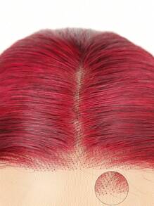 99J 勃艮第蕾丝前部人发混合头发 13x4 透明蕾丝前部无胶直发短波波头假发波波头假发预拔自然发际线酒红色 8-16 英寸（混合假发 - 人发混合和合成）假发人发混合头发/女士人发混合头发假发/人发混合蕾丝前部假发/无胶假发/漂白结/蕾丝假发/化装派对/万圣节 - S99J/BUG - 查看 4