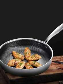 Importeek sartén wok antiadherente inducción base plana cocina asiática preparación alimentos resistente fácil limpieza diseño moderno profesional hogar compatible electricidad gas herramientas chef - Plateado - Ver 6