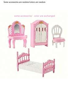 1 件娃娃屋家具及配件套装娃娃屋家具套装迷你娃娃屋家具 1 12 比例卧室客厅浴室家具配件(部分配件随机/颜色随机) - 彩色 - 查看 7