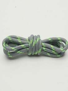 120cm Dual-Color Diagonal Striped Round Shoelaces, Suitable For Outdoor, Travel, Hiking Shoes, Boots, Chunky Sneakers