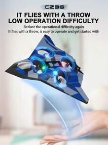第六代 CZ36 电动遥控战斗机，迷彩绿和迷彩蓝可选 | 800mAh 电池 | 2.4GHz 一键遥控，支持降落、翻转和悬停，新手易上手 | 室内/室外/派对娱乐竞速多旋翼无人机玩具，提升手眼协调能力 | 亲子互动玩具，泡沫材质遥控飞机 | 男孩女孩理想的生日/圣诞节/万圣节礼物