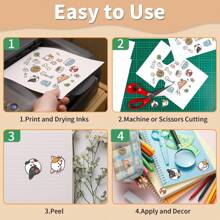 50 张不干胶标签纸 A4 光面自粘贴纸标签纸，白色光面防水标签，适用于激光和喷墨打印机，适用于学校用品，返校