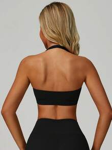 MASKERT Women's Tank Top, Sports Vest, Yoga Suit Vest, Tight Fitting Running Exercise Vest, High Elasticity Fitness Vest, Comfortable And Skin Friendly For Home Leisure - màu đen - Xem 2