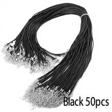 20/30/50pcs PU Leather Fashion Necklace Cord With Lobster Clasp, Black And Multi-Color, 1.5mm Thick, Waterproof, Unisex DIY Jewelry Making Supplies, Suitable For Daily And Holiday Wear - Multicolor - View 17