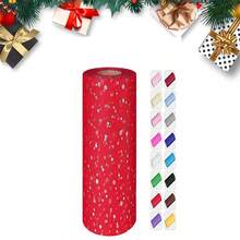 Polka Dot Sequin Mesh Rolls - 10/50 Yards Polka Dot Mesh Netting For Christmas/New Year/Valentine/Wedding/Birthday/Halloween Decoration Tutu Skirts, Gift Wrapping, Party Decor