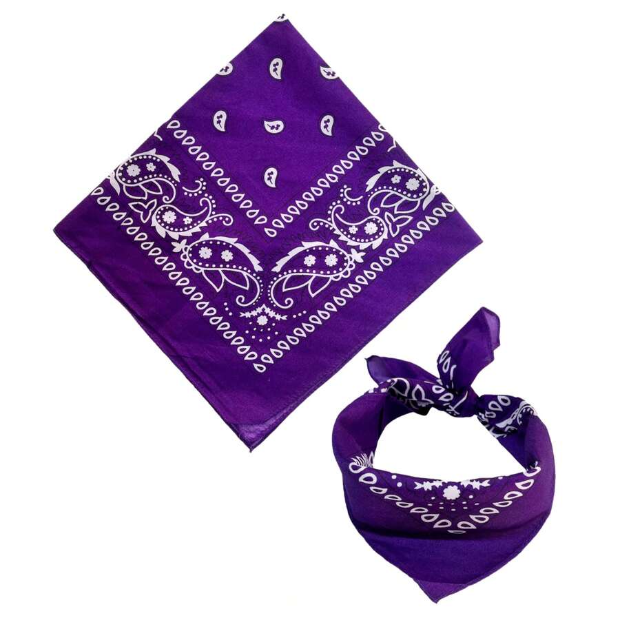 Printed Polyester Bandana Scarf Various Colors 1 Unit - Púrpura claro - Ver 1