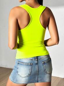 Women Tank Tops & Camis - 霓虹黃 - 查看 3