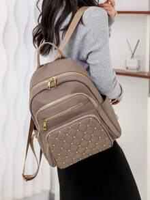 Functional Backpack For Women, Business Casual Commuting Travel Backpacks, Cute Multi-Compartment Versatile Computer Daypack, Portable Campus School Bag For Junior High School And College Students, School Backpack, Elementary School, Middle School, High School, Back To School Bags, Waterproof, Lightweight, Classic Casual, Suitable For Teen Girls Women College Students, Teacher, Perfect For Back To School, First Day Of School, Middle School, High School - 彩色 - 查看 3