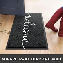 1 pieza Felpudo "Bienvenido" para uso interior y exterior antideslizante para entrada, alfombra para patio, garaje, jardín, alfombra decorativa, decoración del hogar, alfombra de área, fácil de limpiar, regalo