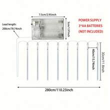 8-Tube LED Meteor Shower Christmas Tree Hanging Light, Battery Powered, Suitable For Christmas, Halloween, Wedding, Square, Street, Yard, Garden, Holiday Party Decoration Lighting - AA Battery Meteor Shower - View 9