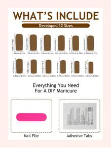 24pcs French Tip Press On Nails Medium Square Press On Nails 3D Golden Cross Metal Accessories With Colored Checkered Lines Decoration Chic Style Surface Glossy Design Full Cover Fake Nails For Women And Girls Daily Wear