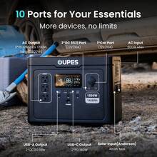 OUPES 1500W 1488Wh Portable Power Station Solar Generator LiFePO4 Battery Pack With 10 Outputs For Outdoor Camping, RV/Van Travel, Emergency Situations, Home Backup+2x240w Solar Panel - Đỏ - Xem 2