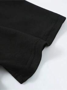 Men's Black Boxing Print T-Shirt | Casual Summer Short Sleeve Crew Neck | Knit Fabric | Vibrant Striped Design With Fighter Silhouette | Breathable And Comfortable Fit | Ideal For Sports And Leisure - 黑色 - 查看 4