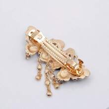 1pc Multi-Color Women's Rhinestone Fashionable Double Butterfly Spring Clip Fixed Ponytail Decoration Headwear Can Be Given As A Gift, Claw Clips, Hair Claws, Clips For Hair, Hair Slide, Hair Barrettes - Purple - View 9