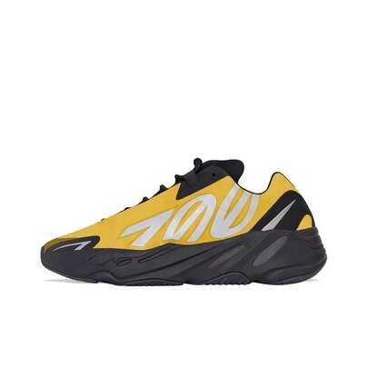  Giày adidas Originals Yeezy Boost 700 MNVN Honey Flux, chất liệu nylon màu mật ong, kiểu dáng thể thao cổ thấp, đế dày, đa năng, phù hợp cho cả nam và nữ, màu đen và vàng.