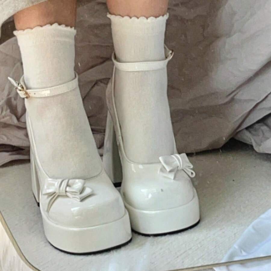 Women Uniform Dress Shoes - 米白色升級版 - 查看 1