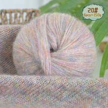 6 buc/pachet, 150 g fire de mohair cu sclipici metalic în total, material DIY manual pentru tricotat pulovere, eșarfe, pălării, mănuși calde și la modă în toamnă/iarnă