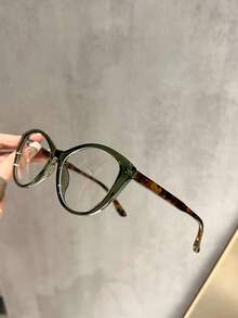 1 par de gafas transparentes de ojo de gato en color verde, material TPR, Colección Primavera 2025 - Verde - Ver 4