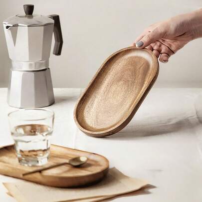 1/2/3pcs, High-Quality Multifunctional Acacia Wood Coasters, Wooden Tray - With Grooves That Do Not Leak Water, Perfect For Holiday Afternoon Tea Time, Ideal For Kitchens, Restaurants, And Cafes | Cheese, Bread, Fruits, Snacks,Desserts, Tea Cups And Vegetables | Perfect For Valentine's Day