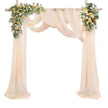 Party Decoration Mesh Tulle Drapes Backdrop Fabric Wedding Curtain Anti-Wrinkle Draping Curtain Cloth For Festive Scene Decoration - White - View 17