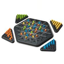 1pc Funny Chain Triangular Chess Board Game, Family Leisure Party Multiplayer Competition Entertainment, Used For Logic Thinking Practice, Birthday, Christmas Gift [Accessories, Packaging Color And Text Random] - Black - View 4