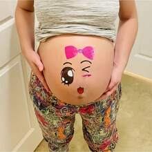 9 naklejek na brzuch ciążowy, zabawne naklejki ciążowe z mimiką twarzy, urocze naklejki na brzuch dla kobiet w ciąży, dekoracja do kąpieli dla niemowląt, prezent wielkanocny dla dziewczynek/chłopców