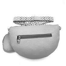 Stylish Fanny Pack With An Additional Pouch And Adjustable Strap - Grey - View 6