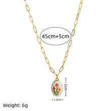 1 件时尚精致植物系列柠檬草莓蝴蝶结花朵吊坠项链，镀 18k 金，不易氧化，适合妻子和母亲佩戴，可轻松搭配女孩的日常服装装饰、海滩度假派对、音乐节。女士珠宝 - 彩色 - 查看 2