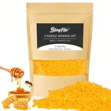 Blingfun 0.25/1Lb/2Lb 大豆蜡、白蜂蜡、黄蜂蜡、蜡烛制作蜡、柔软颗粒、无有害添加剂，适合制作香薰蜡烛和家居装饰氛围蜡工艺品。
