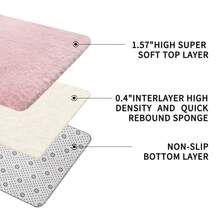 Sour Lemon Rugs Living Room 200x300cm, Grey Area Rugs For Bedroom, Washable Anti Slip Extra Large Shaggy Soft Rug Fluffy Modern Floor Carpets Mat Beside Carpet, Long Runner Rug For Hallway - Pink - View 5